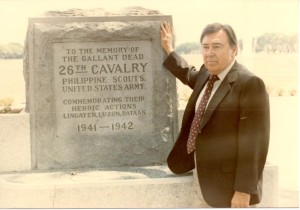 Ramsey, in a photo from his official website, visiting the memorial marker to the 26th Cavalry in Clark Field, Pampanga.